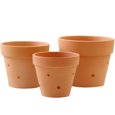 吊挂多孔大口径吸水透气红陶花盆