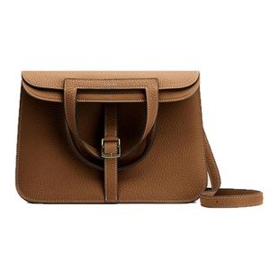 手工制作进口真皮镜面五金TC皮轻奢马蹄包斜挎手提单肩女包凯莉包