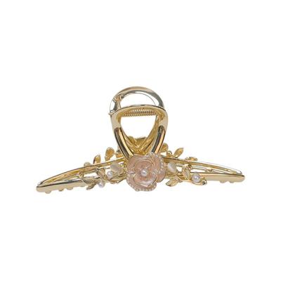 简语抓夹合金轻奢花朵发饰正品