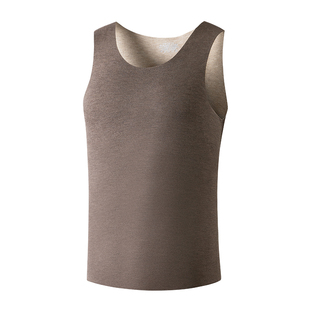 CarreKenbt桑蚕丝羊毛保暖背心男发热加厚德绒打底冬季保暖内衣男