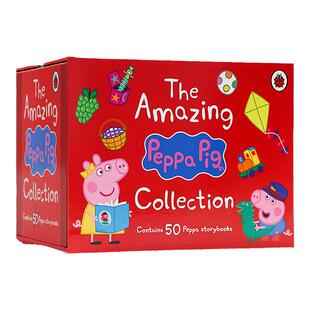 小猪佩奇50册红盒 peppapig英文绘本 Peppa Pig The Amazing Collection 粉红猪小妹英文原版儿童英语故事书3-6早教益智图画书