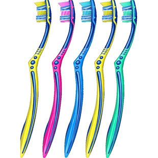 瑞士原装进口Trisa灵动牙刷成人软毛家庭6支装清洁手动呵护牙龈