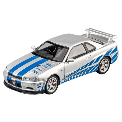 日产战神gtr车模r34跑车模型合金仿真儿童小汽车玩具男孩手办摆件