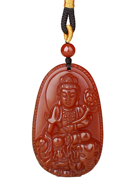 天然红玛瑙十二生肖本命佛吊坠