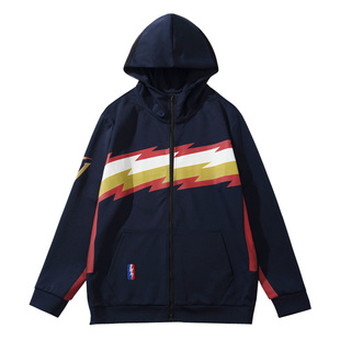 库里篮球服套装男勇士队出场外套秋季青少年开衫美式连帽卫衣定制