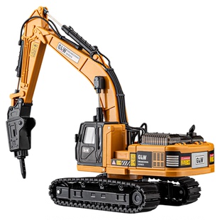 超大号合金破碎机玩具仿真钻孔机玩具车钻地机挖掘机工程车玩具车