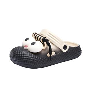 拉夏贝尔丑萌大眼睛洞洞鞋2026夏季新款踩屎感厚底外穿沙滩凉拖鞋