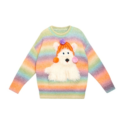 pocoblush彩虹毛绒小狗毛衣