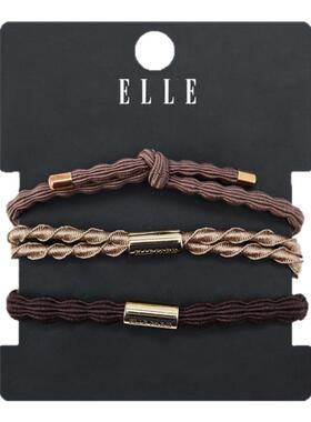 ELLE高弹力细发圈女扎马尾橡皮筋头绳发绳头饰发饰不勒发送礼礼盒