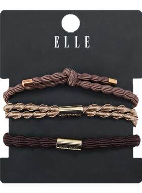 ELLE高弹力细发圈女扎马尾橡皮筋头绳发绳头饰发饰不勒发送礼礼盒