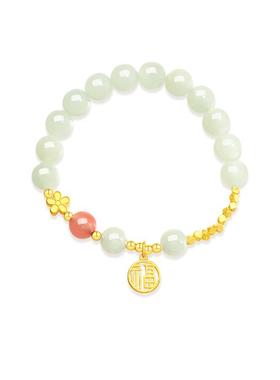 玉匠世家福牌和田玉手链女款S925银高级感玉石手串送女友闺蜜礼物