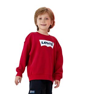 Levi's李维斯儿童装女童卫衣套头衫春秋款新品男童长袖运动上衣潮