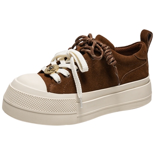 沈梦辰同款小奶糕MIO米奥厚底板鞋2026春款休闲增高5cm小白鞋