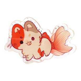 锦鲤猫|小众原创好运手帐亚克力夹文具固定可爱动物pp夹ins风鲸岛
