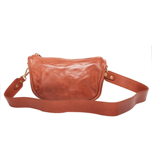 葱木 复古软皮宽肩带斜挎包高级感女包单肩包新款头层牛皮包小众