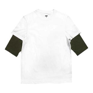 RADIUM潮牌7分袖 中袖T恤 纯棉假两件 余文乐纯色基础款短袖男TEE