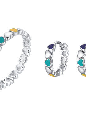 纯银彩虹滴胶小众通勤风耳饰耳环