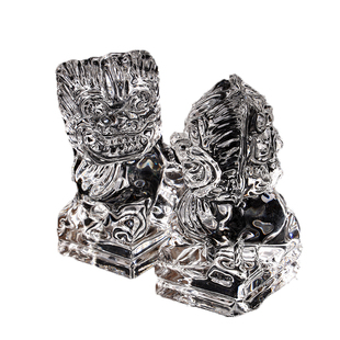 随葬品摆件水晶小狮子陪葬殡葬用品北京