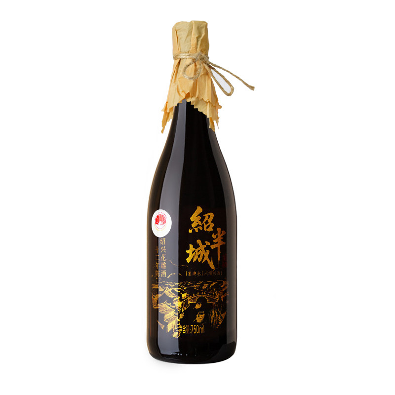 绍半城绍兴特产黄酒十二年陈花雕酒750ml畅饮装