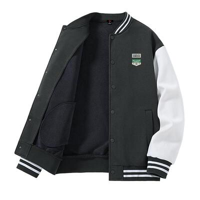 班尼路加绒棒球服外套男款美式