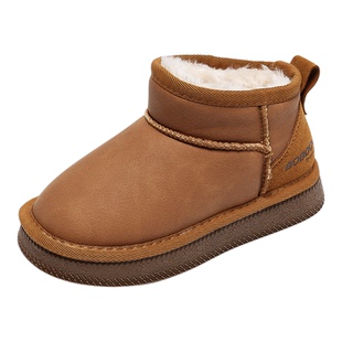 巴布豆童鞋儿童雪地靴2025新款秋冬款加绒加厚保暖女童大棉鞋