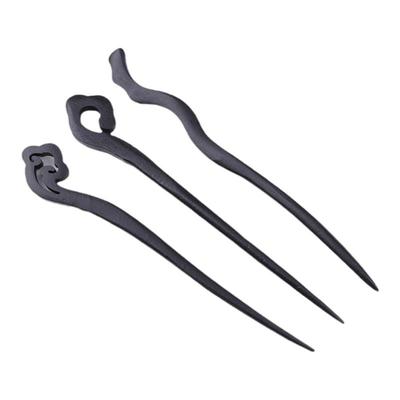 黑桃木色头饰简约木制发簪diy手工头饰簪娘制作材料复古木头簪子