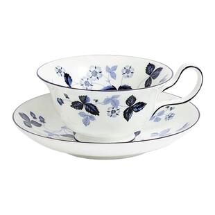 现货礼盒装 Wedgwood威基伍德野草莓墨蓝Inky Blue欧式骨瓷茶杯碟