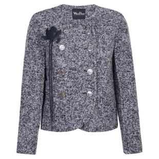 婉甸2025年冬季新品杂花灰复古小香风羊驼毛双面呢外套1244E12ZY3