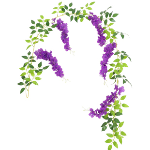 仿真紫藤花花串藤蔓植物装饰紫罗兰假花藤条婚庆塑料花条绢花吊顶