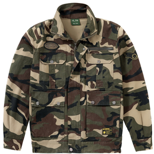 工作服男上衣春秋纯棉电焊耐磨焊工劳保服工装干活加厚迷彩服外套