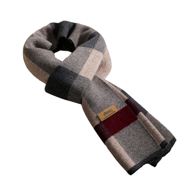 吉普100%纯羊毛围巾男士冬季