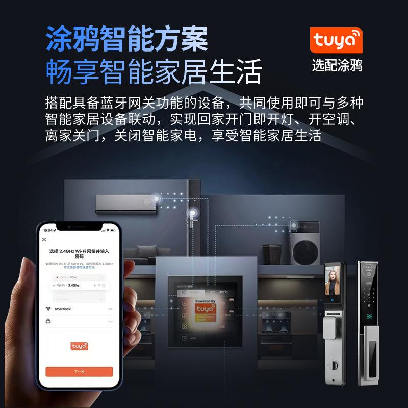户外防水智能门锁庭院门别墅对开门人脸识别防盗门指纹密码锁涂鸦
