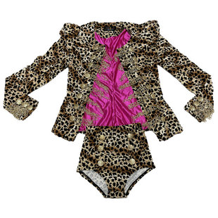 重工高档豹纹套装秋冬性感酒吧演出服大气DJ打碟女歌手舞台表演服