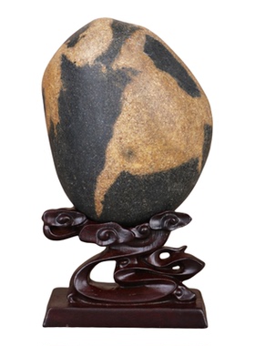 免挖槽石头实木底座带槽