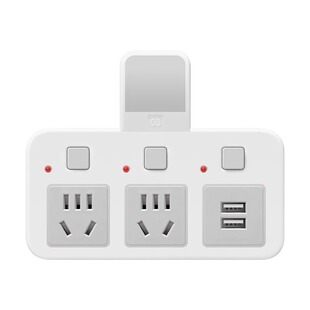 公正牛插座一转多孔转换器usb夜灯独立开关插头排插家用拖接线板