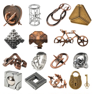 鲁班锁孔明锁全套儿童益智拼装智力解扣玩具puzzle高难度8-12岁