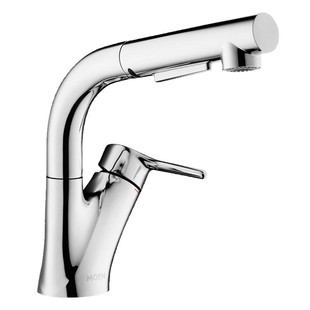 摩恩面盆抽拉式升降水龙头冷热卫生间洗脸盆浴室柜龙头89124/SRN