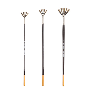 野猪鬃锯齿扇形笔油画水粉丙烯家具油漆扇型笔鱼尾扇笔硬毛607FAN