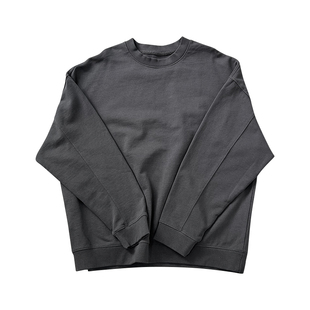 500g重磅纯棉圆领卫衣美式复古毛圈宽松落肩水洗秋冬男女外套头衫