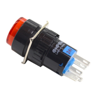 原装ONPOW红波按钮控制开关复位自锁圆形LAS1-A安装孔16MM24V220V