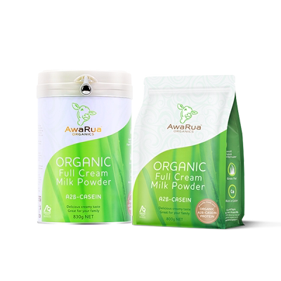 【自营】awarua阿瓦鲁有机奶粉全脂830g+800g成人中老年学生儿童