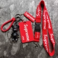 Red Supreme Bear Card Holder Lanyard