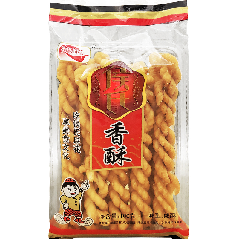 侯氏麻花香酥小麻花90g/袋裝陜西特產(chǎn)小吃休閑零食火鍋串串用食品