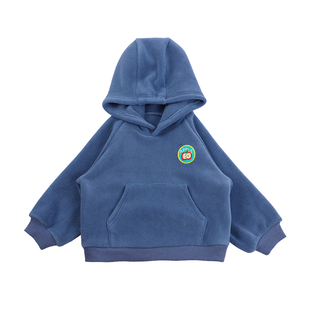 夏生 双面摇粒绒卫衣 男女童连帽保暖上衣宝宝绒衫儿童秋冬装新品