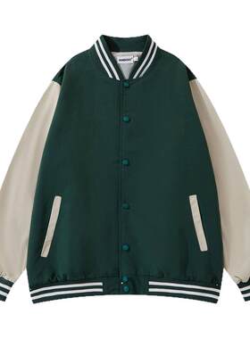 美式复古棒球服外套男