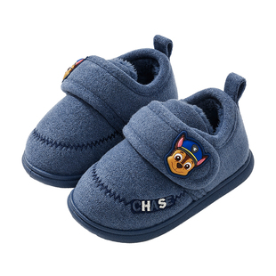汪汪队立大功冬季儿童棉鞋居家室内防滑保暖宝宝加绒鞋厚底包跟鞋