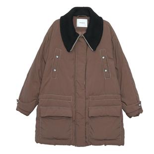 【商场同款】MOVEUP幻走2024冬季新款毛织翻领收腰中长款羽绒服女