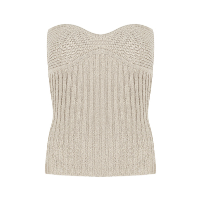 卡其色性感辣妹露背无袖抹胸背心