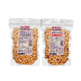 桃园建民脱油花生米五香味花生麻辣花生下酒零食啤酒豆脱脂花生