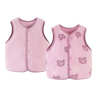 迷你巴拉巴拉男童女童摇粒绒马甲儿童宝宝2025秋冬季新款毛绒背心